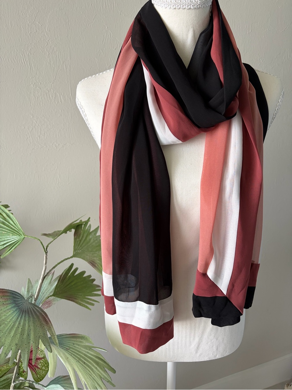 WHBM Color Block Oblong Scarf